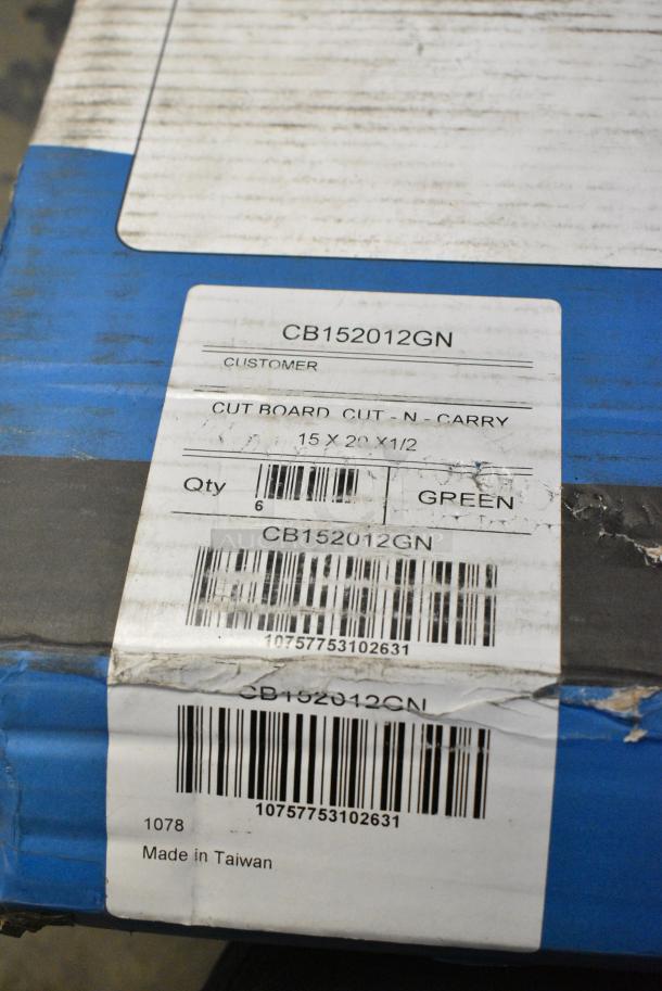 3 BRAND NEW!  Boxes of 6 Cutting Boards Including Blue, Red, Tan and Green. 3 Times Your Bid! - Image 6 of 7