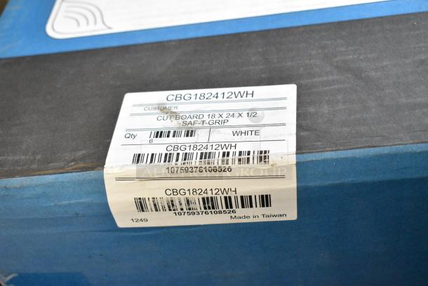 3 BRAND NEW!  Boxes of 6 San Jamar CBG182412WH Saf-T-Grip® 24" x 18" x 1/2" White Cutting Board with Hook. 3 Times Your Bid! - Image 4 of 5
