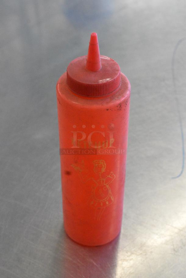 ALL ONE MONEY! Lot of 3 Items Including Red Poly Condiment Bottle and Carafes. - Image 2 of 3
