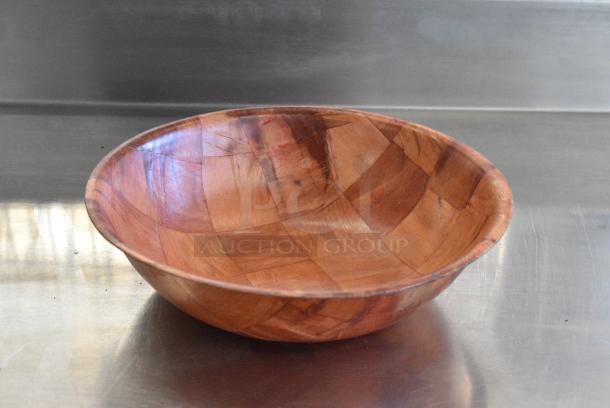 Box of 48 BRAND NEW! Adcraft TSB-10 Woven Wood Salad Bowl 10" - Image 1 of 6