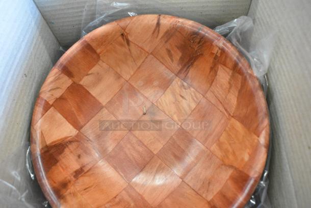 Box of 48 BRAND NEW! Adcraft TSB-10 Woven Wood Salad Bowl 10" - Image 3 of 6