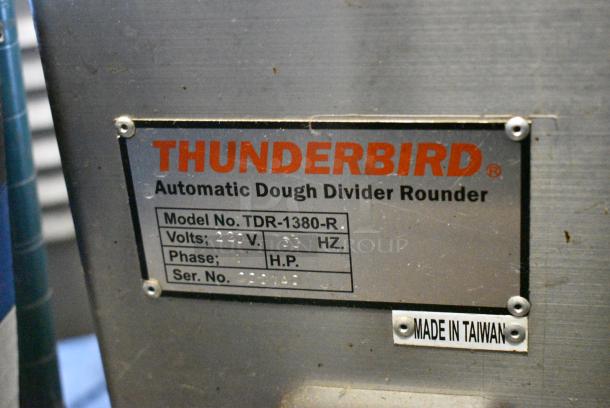 Thunderbird TDR-1380-R Stainless Steel Commercial Floor Style Automatic Dough Divider Rounder on Commercial Casters. 220 Volts, 1 Phase. - Image 9 of 9
