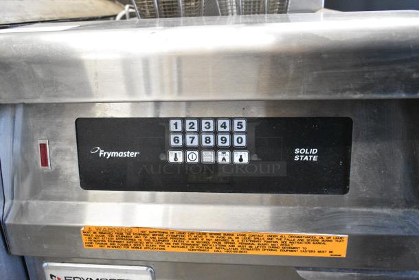 2018 Frymaster GPCSC Stainless Steel Commercial Floor Style Natural Gas Powered Deep Fat Fryer w. Metal Fry Baskets on Commercial Casters. 80,000 BTU. - Image 4 of 11