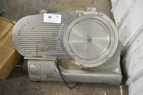 Hobart 2712 Metal Commercial Countertop Meat Slicer. Missing Arm and Carriage. 115 Volts, 1 Phase. Cannot Test Due To Plug Style - Image 1 of 7
