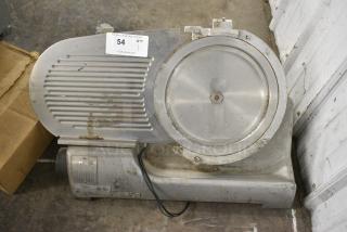 Hobart 2712 Metal Commercial Countertop Meat Slicer. Missing Arm and Carriage. 115 Volts, 1 Phase. Cannot Test Due To Plug Style