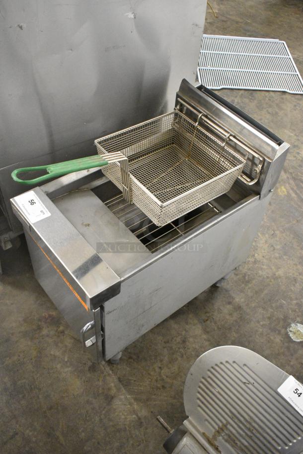 Frymaster J1CSD Stainless Steel Commercial Countertop Natural Gas Powered Deep Fat Fryer w/ Metal Fry Basket. 45,000 BTU. - Image 5 of 8