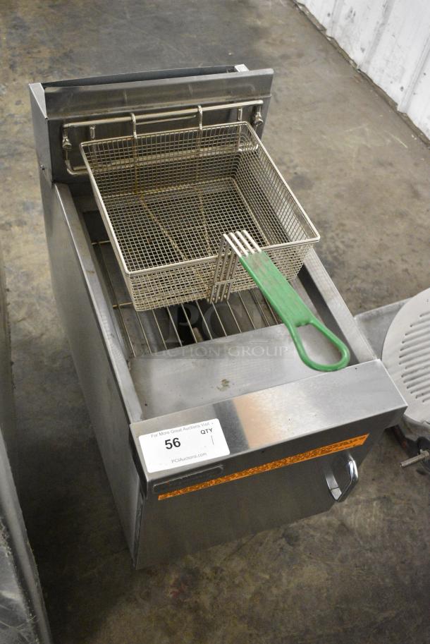 Frymaster J1CSD Stainless Steel Commercial Countertop Natural Gas Powered Deep Fat Fryer w/ Metal Fry Basket. 45,000 BTU. - Image 6 of 8