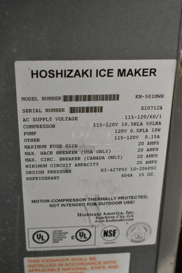 Hoshizaki KM-501MWH Stainless Steel Commercial Ice Head. 110-120 Volts, 1 Phase. - Image 8 of 11