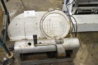 Metal Commercial Countertop Meat Slicer. Missing Arm and Carriage. 115 Volts, 1 Phase. Tested and Does Not Power On
