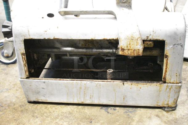 Metal Commercial Countertop Meat Slicer. Missing Arm and Carriage. 115 Volts, 1 Phase. Tested and Does Not Power On - Image 7 of 8