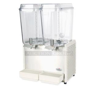 BRAND NEW SCRATCH AND DENT! Crathco D25-4 Stainless Steel Classic Bubbler Cold Beverage Dispenser Base w/ Hopper Kit.