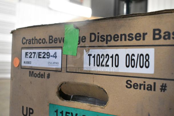BRAND NEW SCRATCH AND DENT! Crathco E27/E29-4 Stainless Steel Classic Bubbler Cold Beverage Dispenser Base. - Image 3 of 3
