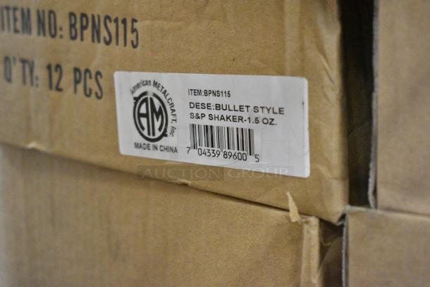 14 BRAND NEW! Boxes of 12 Salt/Pepper Shaker Including Winco G-110 1 oz and American MetalCraft BPNS115. 14 Times Your Bid! - Image 5 of 7