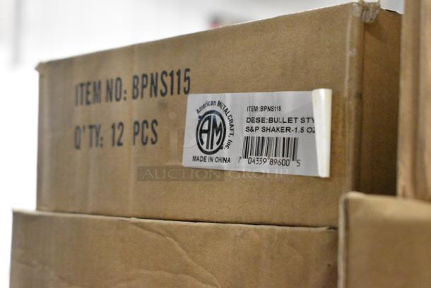 14 BRAND NEW! Boxes of 12 Salt/Pepper Shaker Including Winco G-110 1 oz and American MetalCraft BPNS115. 14 Times Your Bid! - Image 6 of 7