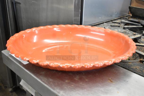 2 Orange Oval Bowls. 2 Times Your Bid! - Image 1 of 5