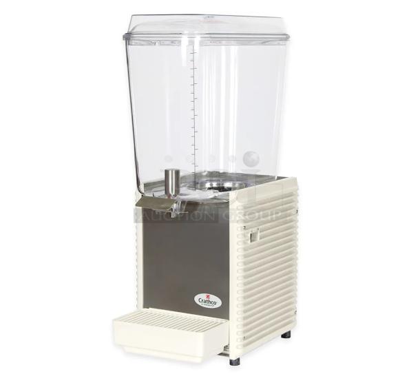BRAND NEW SCRATCH AND DENT! Crathco D15-4 Classic Bubbler Series Single 5 Gallon Bowl High Impact Plastic Refrigerated Beverage Dispenser Base w/ Hopper Kit. - Image 1 of 6