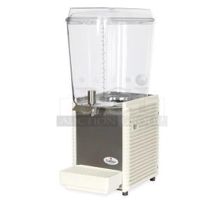 BRAND NEW SCRATCH AND DENT! Crathco D15-4 Classic Bubbler Series Single 5 Gallon Bowl High Impact Plastic Refrigerated Beverage Dispenser Base w/ Hopper Kit.