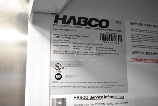 2019 Habco SE18 Metal Commercial Single Door Reach In Cooler Merchandiser w/ Poly Coated Racks. 115 Volts, 1 Phase. Tested and Working! - Image 5 of 5