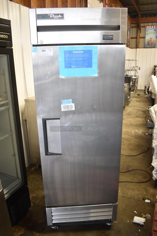 2019 True T-19F-HC Stainless Steel Commercial Single Door Reach In Freezer w/ Poly Coated Racks on Commercial Casters. 115 Volts, 1 Phase. Tested and Working! - Image 1 of 8