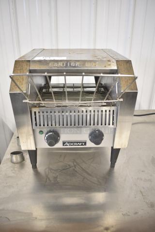 Adcraft CYT-120 Stainless Steel Commercial Countertop Electric Powered Conveyor Toaster Oven. 120 Volts, 1 Phase. Tested and Working!