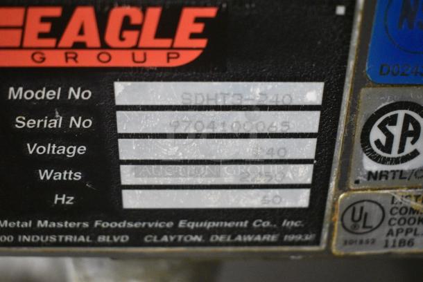 Eagle SDHT3-240 Metal Commercial 3 Bay Steam Table w/ Metal Under Shelf.  240 Volts, 3 Phase. - Image 5 of 6
