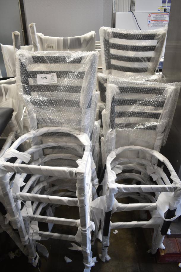 16 BRAND NEW SCRATCH AND DENT! Lancaster Table & Seating Black Metal Dining Height Ladder Back Chair Frame. 16 Times Your Bid! - Image 6 of 7