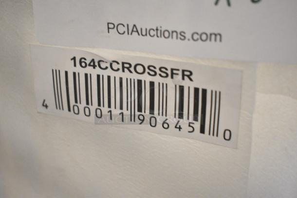 8 BRAND NEW SCRATCH AND DENT! Lancaster Table & Seating 164CCROSSFR Black Metal Dining Height Cross Back Chair w/ Black Seat Cushion. 8 Times Your Bid! - Image 7 of 7