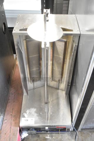 Star VBG30-NAT Stainless Steel Commercial Countertop Natural Gas Powered Gyro Machine.