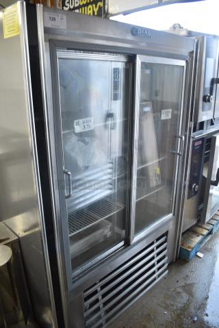 Dial Metal Commercial 2 Door Reach In Cooler Merchandiser. 115 Volts, 1 Phase. Tested and Powers On But Does Not Get Cold