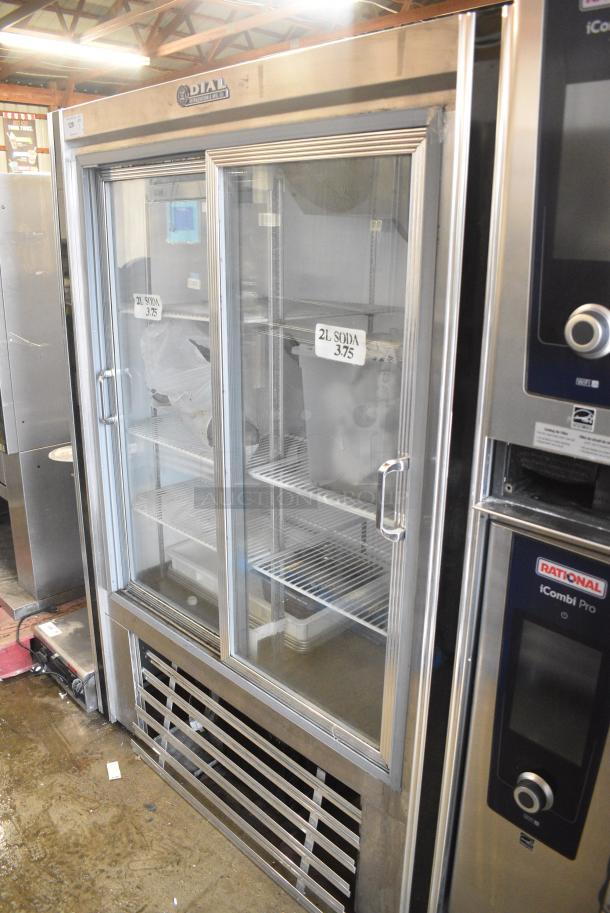 Dial Metal Commercial 2 Door Reach In Cooler Merchandiser. 115 Volts, 1 Phase. Tested and Powers On But Does Not Get Cold - Image 2 of 7