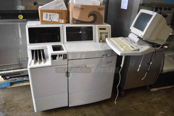 Ortho Vitros 250 Chemistry Analyzer System w/ TVM Low Radiation Color Monitor on Stand - Image 1 of 10