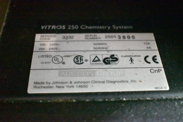 Ortho Vitros 250 Chemistry Analyzer System w/ TVM Low Radiation Color Monitor on Stand - Image 7 of 10