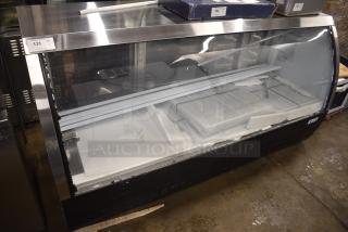BRAND NEW SCRATCH AND DENT! 2024 Avantco 178DLC82HCB Metal Commercial 82" Black Curved Glass Refrigerated Deli Case Merchandiser. See Pictures for Broken Glass. 115 Volts, 1 Phase. Tested and Working!