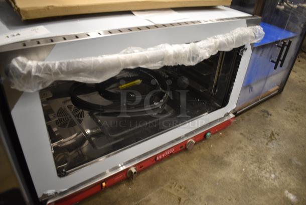 BRAND NEW SCRATCH AND DENT! Avantco 177CO46M Stainless Steel Commercial Countertop Full Size Convection Oven w/ View Through Door, Metal Oven Racks, Thermostatic Controls and Steam Injection. 4.4 cu ft. See Pictures For Broken Glass. 208/240 Volts, 1 Phase. - Image 2 of 8