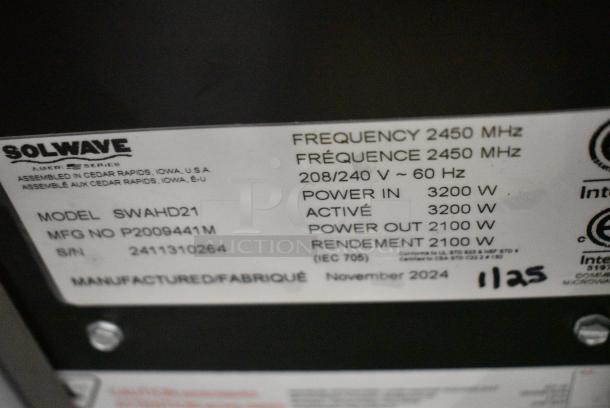 2024 Solwave SWAHD21 Stainless Steel Commercial Countertop Microwave Oven. 208/240 Volts, 1 Phase. - Image 4 of 5