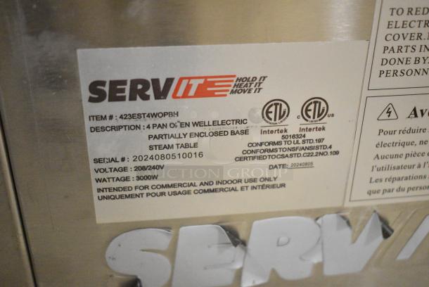 BRAND NEW SCRATCH AND DENT! 2024 ServIt 423EST4WOPBH Four Pan Open Well Electric Steam Table with Partially Enclosed Base. 208/240 Volts, 1 Phase. - Image 9 of 10
