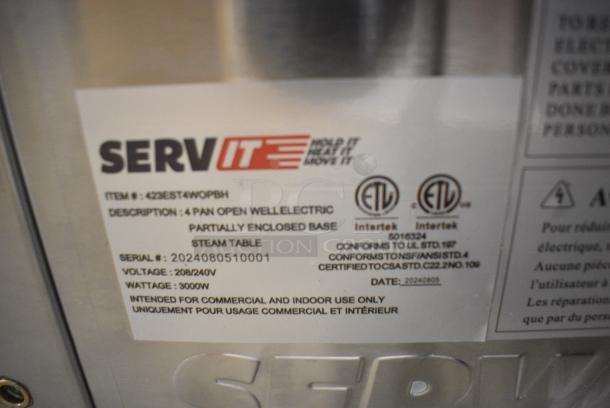BRAND NEW SCRATCH AND DENT! 2024 ServIt 423EST4WOPBH Four Pan Open Well Electric Steam Table with Partially Enclosed Base. 208/240 Volts, 1 Phase. - Image 9 of 10