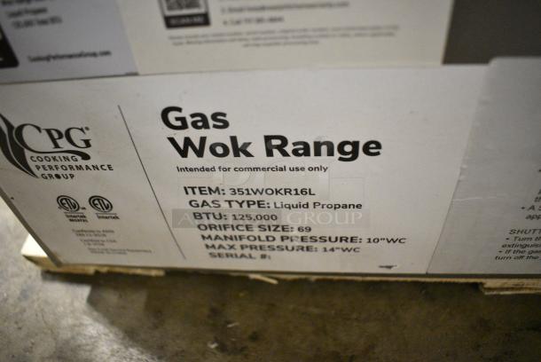 BRAND NEW SCRATCH AND DENT! Cooking Performance Group CPG 351WOKR16L Stainless Steel Propane Gas Wok Range with 16" Ring - 125,000 BTU - Image 6 of 7