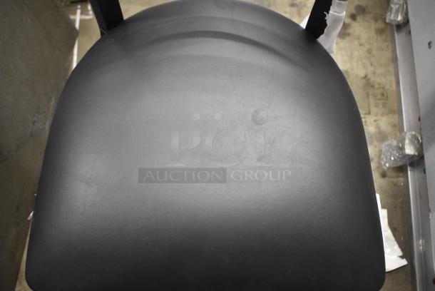 6 BRAND NEW SCRATCH AND DENT! Various Metal Chairs Including Bar Height Cross Back Chair w/ Blue Seat Cushion and Black Ladder Back Dining Height w Black Cushion. 6 Times Your Bid! - Image 10 of 11