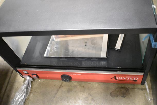 BRAND NEW SCRATCH AND DENT! Avantco 177OAM1A 26" Black Countertop Merchandiser with LED Lighting and 1 Shelf. 120 Volts, 1 Phase. Tested and Working! - Image 6 of 8