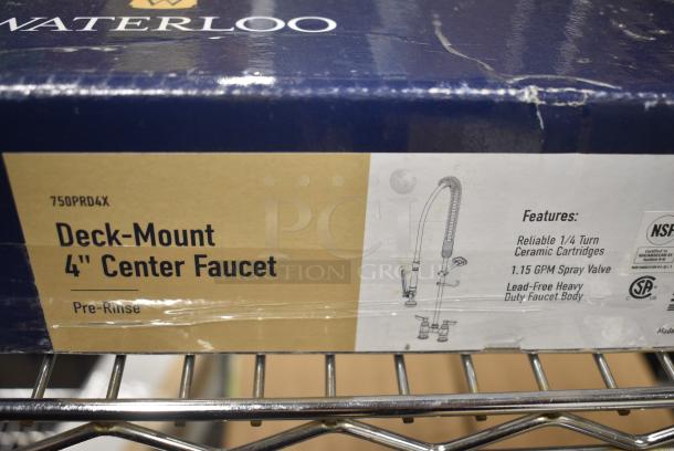BRAND NEW SCRATCH AND DENT! 750PRD4X Waterloo 1.15 GPM Deck-Mounted Pre-Rinse Faucet with 4" Centers - Image 2 of 6