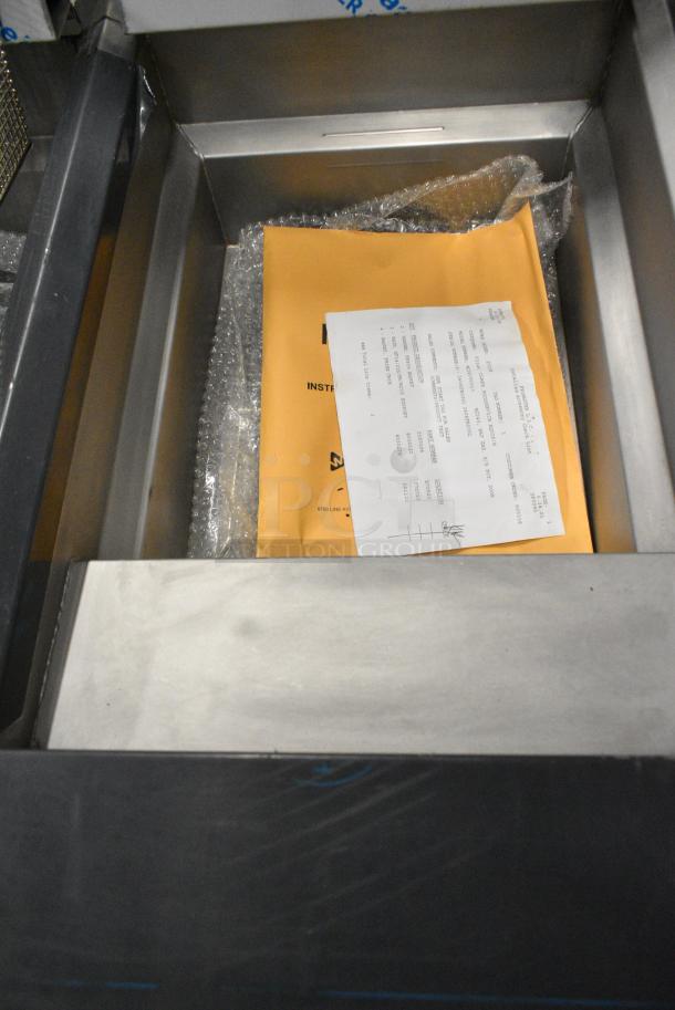 BRAND NEW SCRATCH AND DENT! 2024 Frymaster MJ240 Stainless Steel Commercial Floor Style Natural Gas Powered 2 Bay Deep Fat Fryer w/ 4 Metal Fry Baskets. 110,000 BTU. - Image 6 of 11