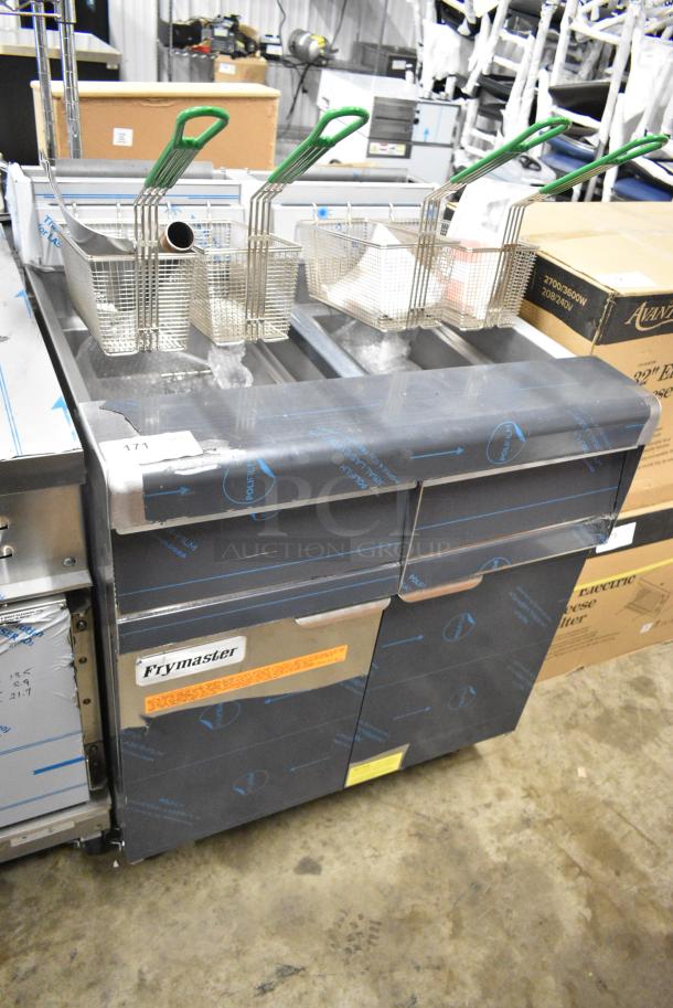 BRAND NEW SCRATCH AND DENT! 2024 Frymaster MJ240 Stainless Steel Commercial Floor Style Natural Gas Powered 2 Bay Deep Fat Fryer w/ 4 Metal Fry Baskets. 110,000 BTU. - Image 8 of 11
