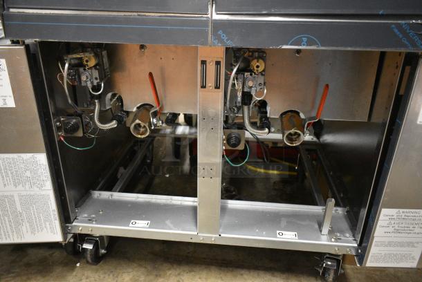 BRAND NEW SCRATCH AND DENT! 2024 Frymaster MJ240 Stainless Steel Commercial Floor Style Natural Gas Powered 2 Bay Deep Fat Fryer w/ 4 Metal Fry Baskets. 110,000 BTU. - Image 10 of 11