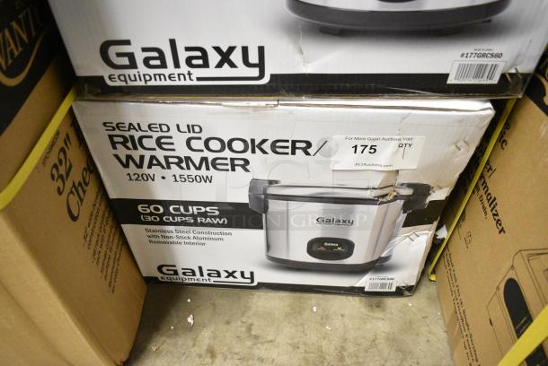 BRAND NEW SCRATCH AND DENT! Galaxy 177GRCS60 60 Cup (30 Cup Raw) Sealed Electric Rice Cooker / Warmer. 120 Volts, 1 Phase. - Image 9 of 10