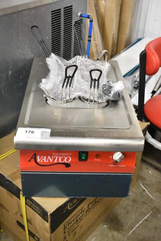 BRAND NEW SCRATCH AND DENT! 2023 Avantco 177PC201 Stainless Steel Commercial Countertop Electric Powered Pasta Cooker. 208/240 Volts, 1 Phase.