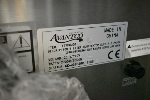 BRAND NEW SCRATCH AND DENT! 2023 Avantco 177PC201 Stainless Steel Commercial Countertop Electric Powered Pasta Cooker. 208/240 Volts, 1 Phase. - Image 11 of 11