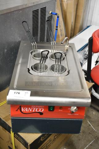 BRAND NEW SCRATCH AND DENT! Avantco 177PC201 Stainless Steel Commercial Countertop Electric Powered Pasta Cooker. 208/240 Volts, 1 Phase.