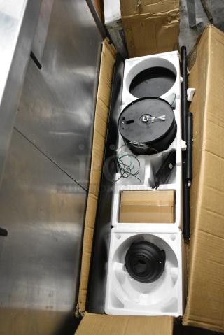 BRAND NEW SCRATCH AND DENT! 664CP96BK Canarm FANBOS 96" Black Variable Speed Industrial Indoor Ceiling Fan CP96BK - 16729 CFM, 105 RPM, 120V, 1 Phase