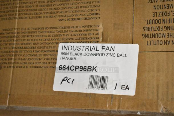 BRAND NEW SCRATCH AND DENT! 664CP96BK Canarm FANBOS 96" Black Variable Speed Industrial Indoor Ceiling Fan CP96BK - 16729 CFM, 105 RPM, 120V, 1 Phase - Image 6 of 6